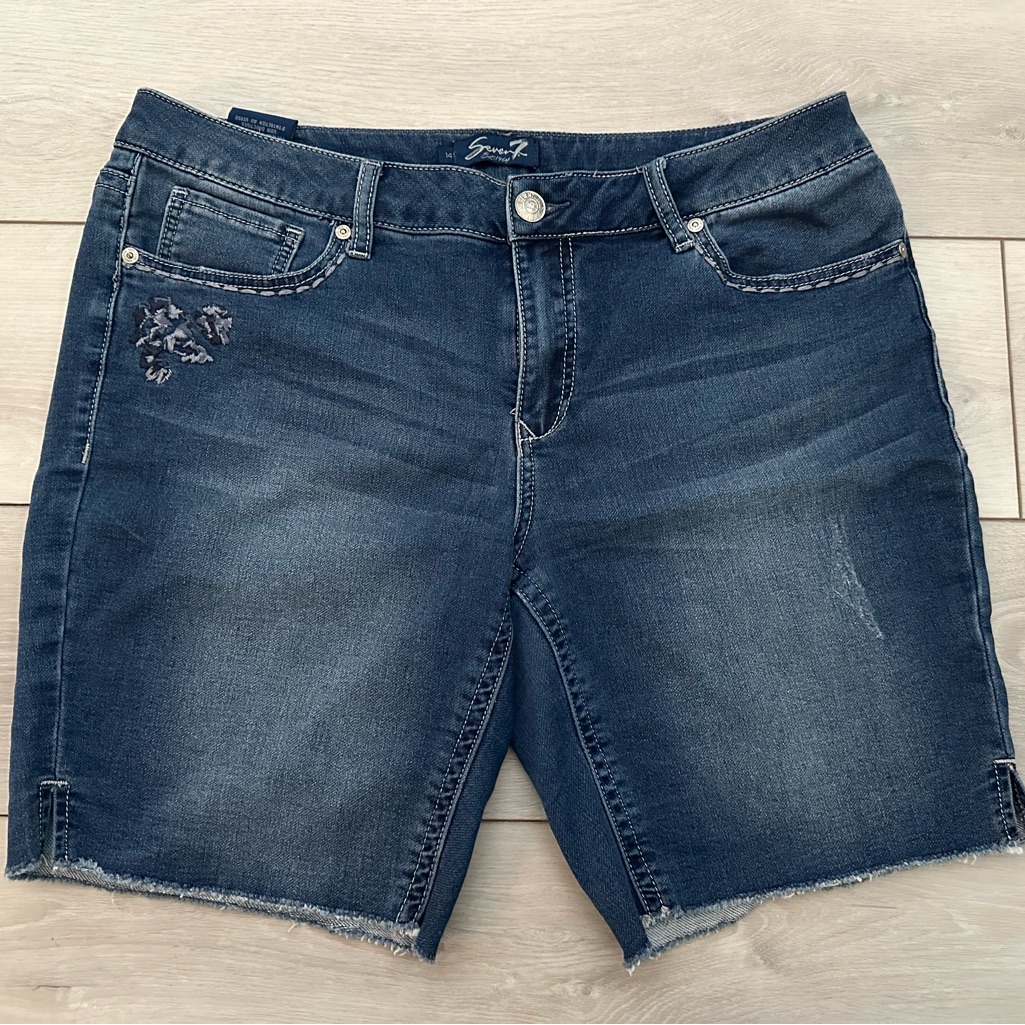 7 Seven - Women's Blue Denim Shorts
